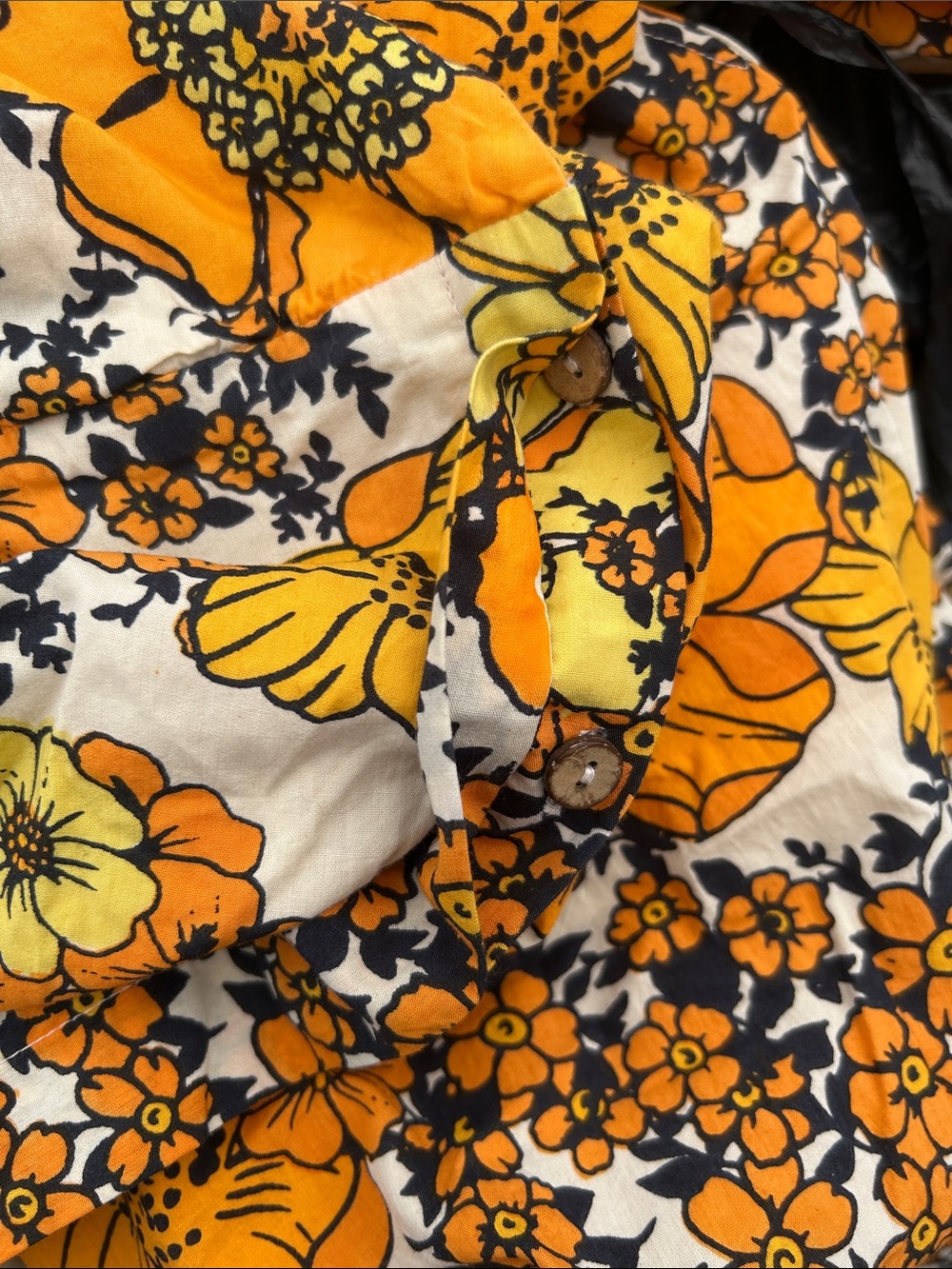 Free People Orange Floral Puff-Sleeve Midi Dress - Picture 6 of 6